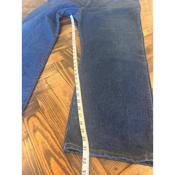 Wrangler Denim Blue Jeans 52x32 Western Cowboy Barn Farm Aztec Rodeo Workwear - Picture 5 of 9